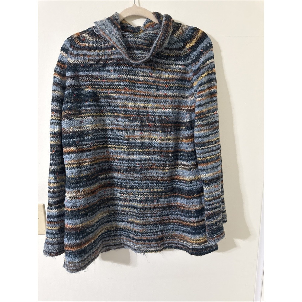 Babette Ballinger Cowl Neck Pullover Long Sleeve Multicolor Sweater Size XL